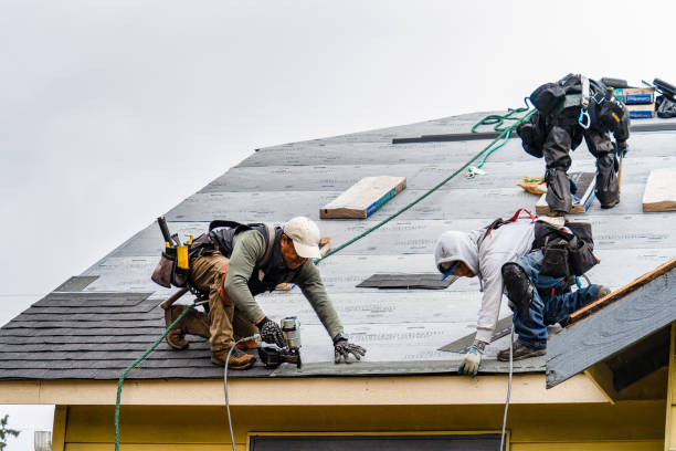 Professional Gutter Installation technician working in Mesa, WA